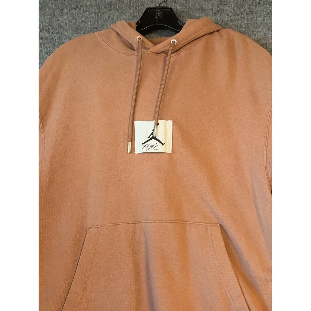 Jordan Flight Hoodie Mens Medium Orange DA9816-256 Essentials Sweatshirt